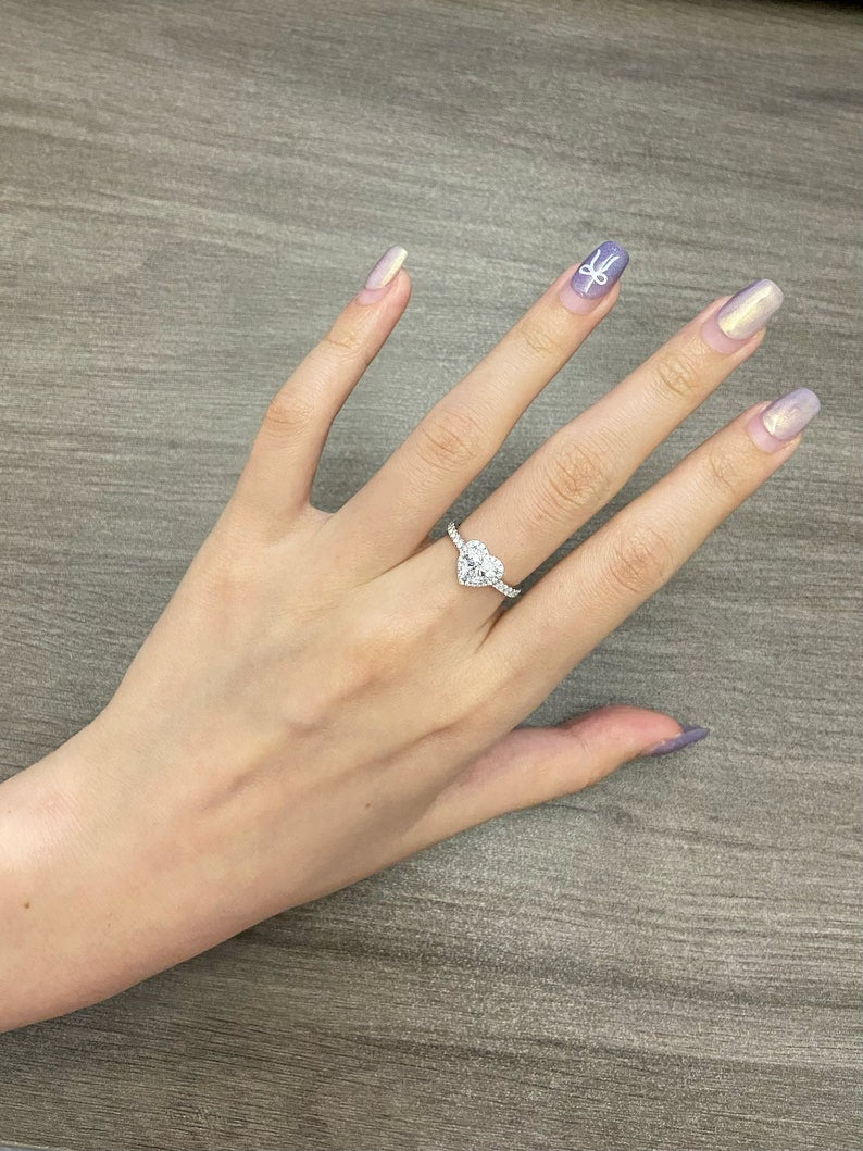 Marquise Shaped Three Stone Lab Grown Diamond Engagement Ring